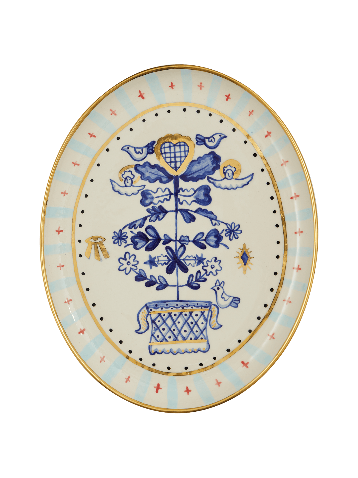 Tree of life oval plate