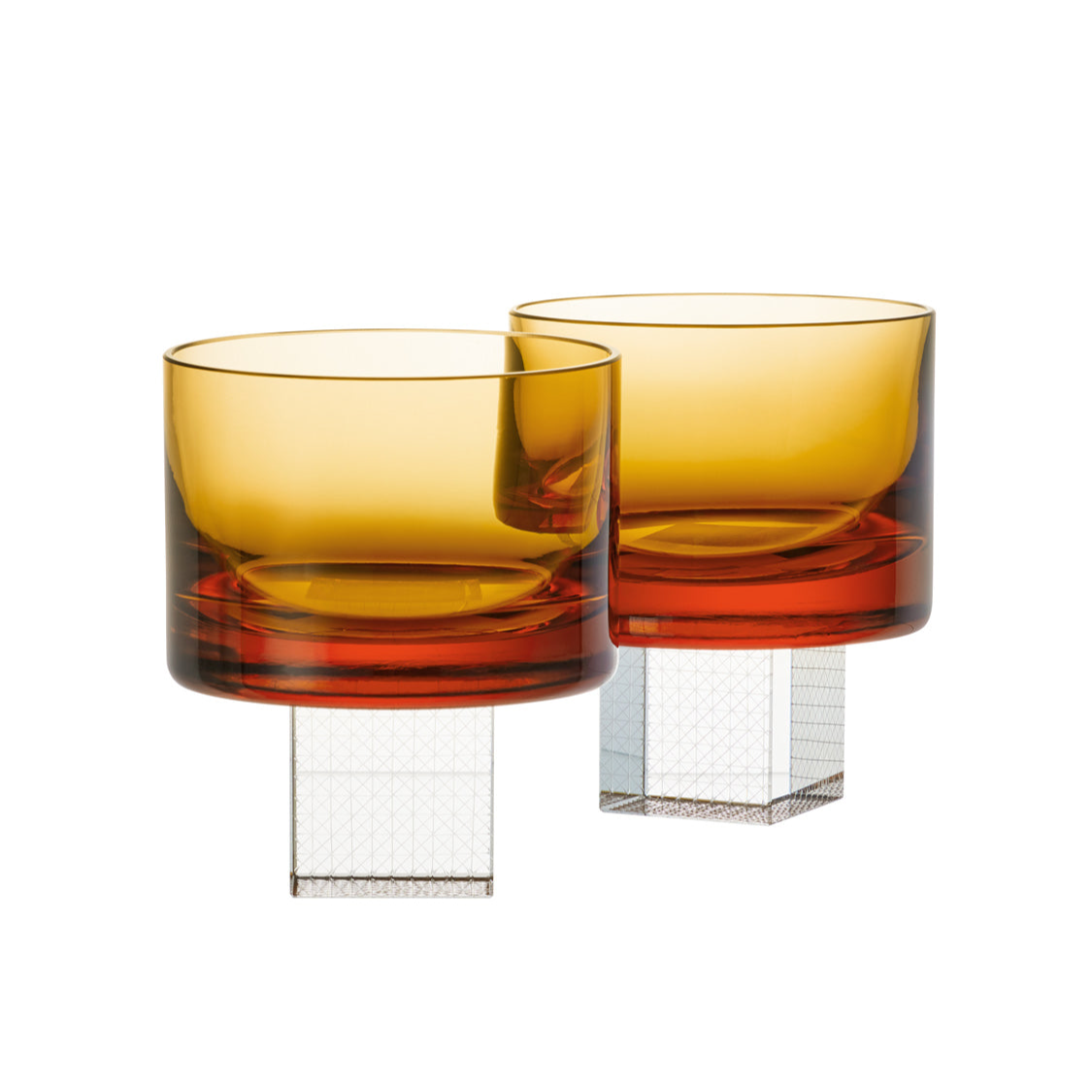 Amber Whiskey Cube glasses