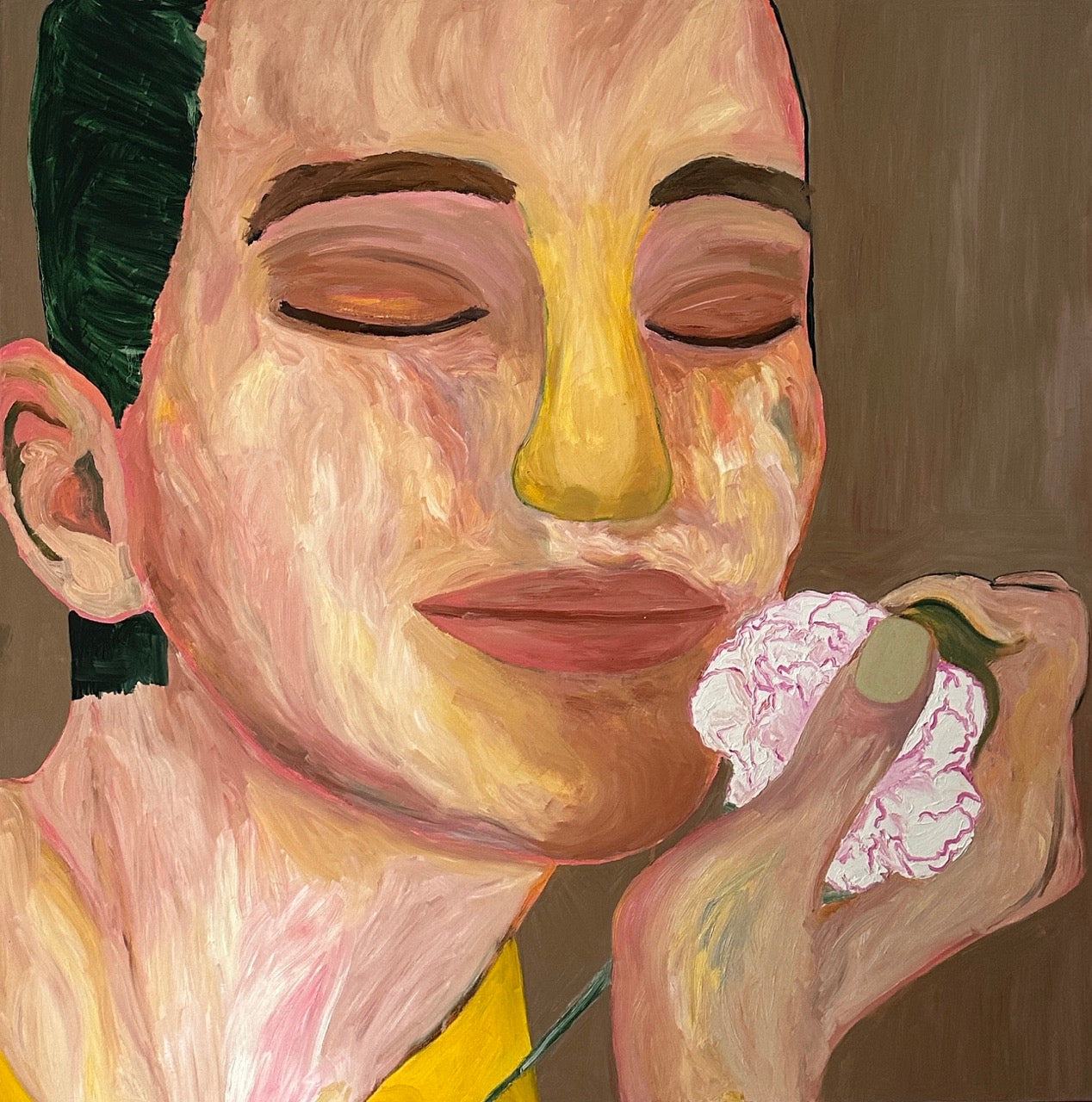 "Two Striped Carnation" painting