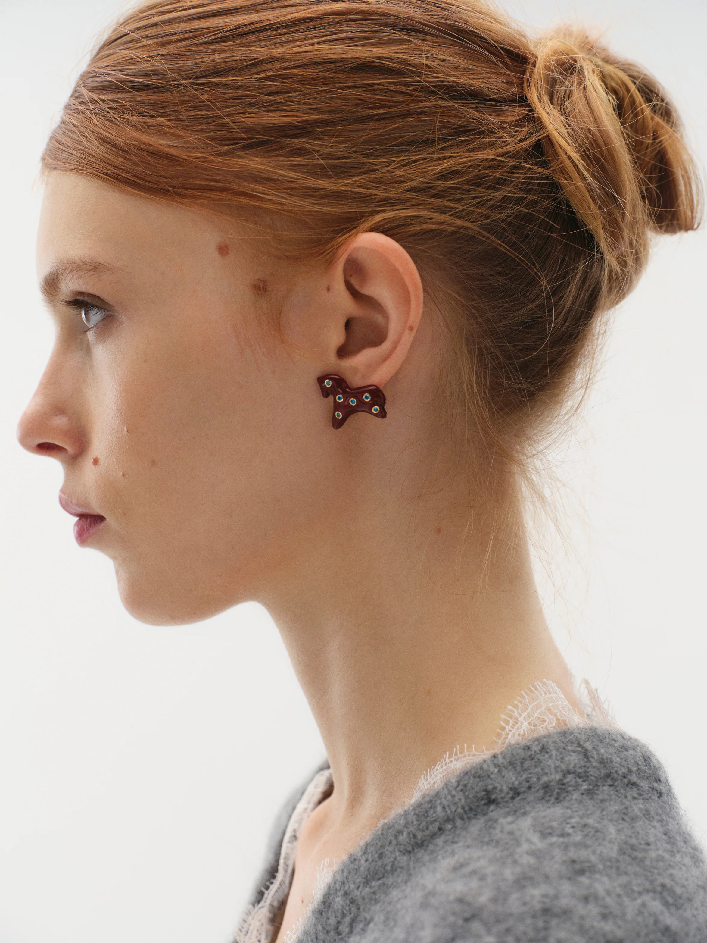 Lucky Earrings - in Gilding with Gemstone