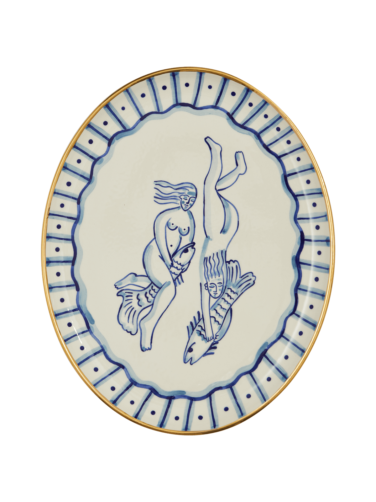 Mermaids oval plate