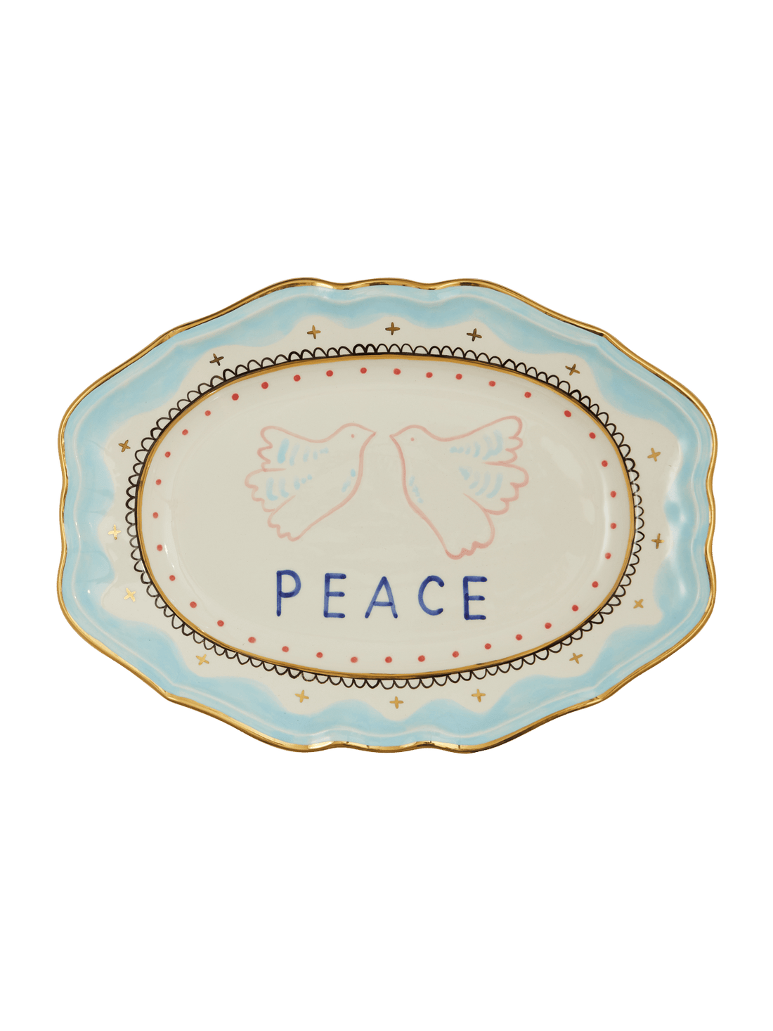 Peace oval plate