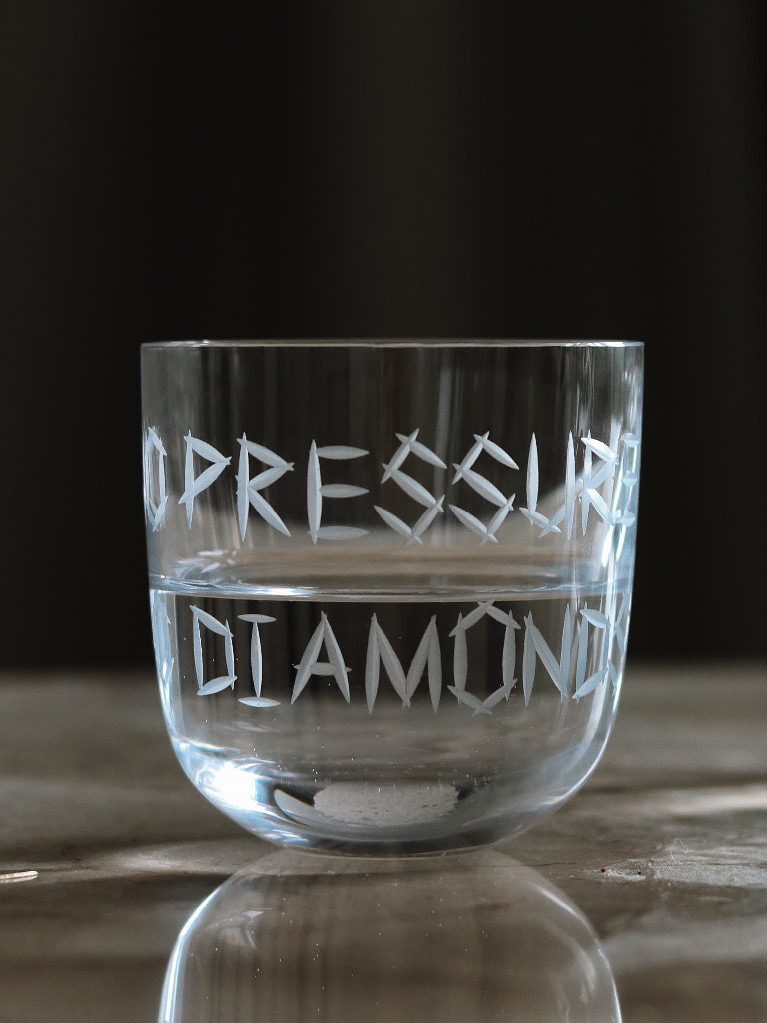 No Pressure No Diamonds glass