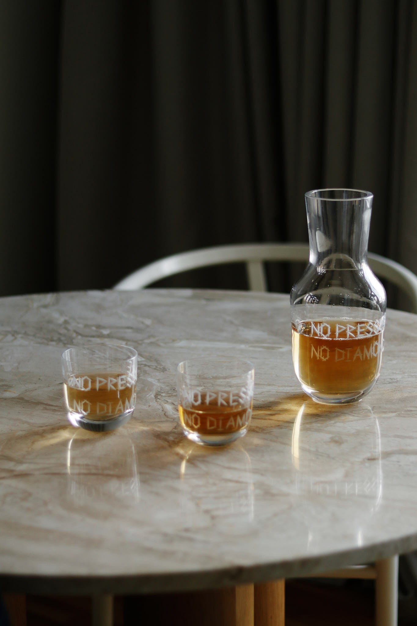 No Pressure No Diamonds glass