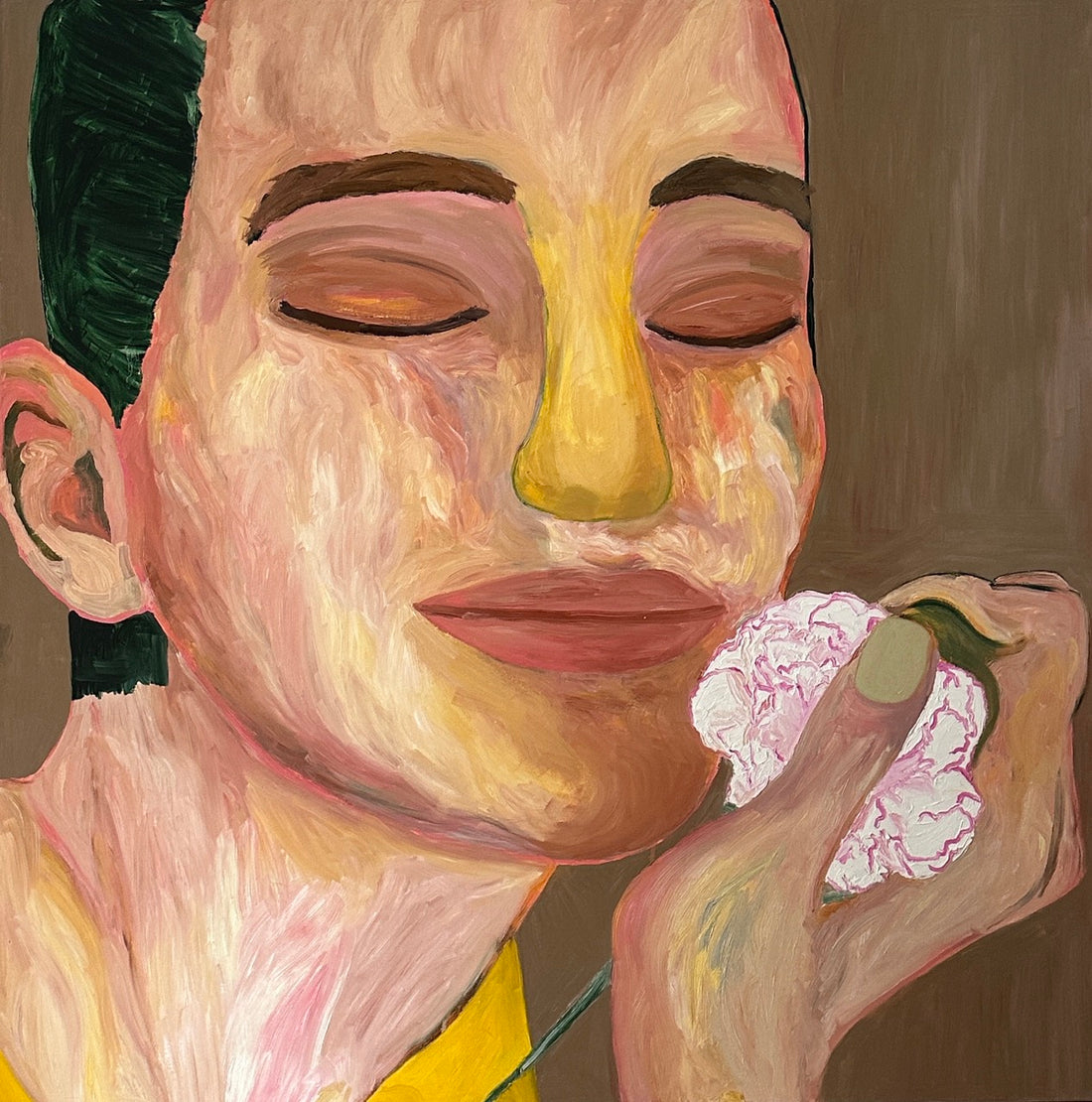 "Two Striped Carnation" painting