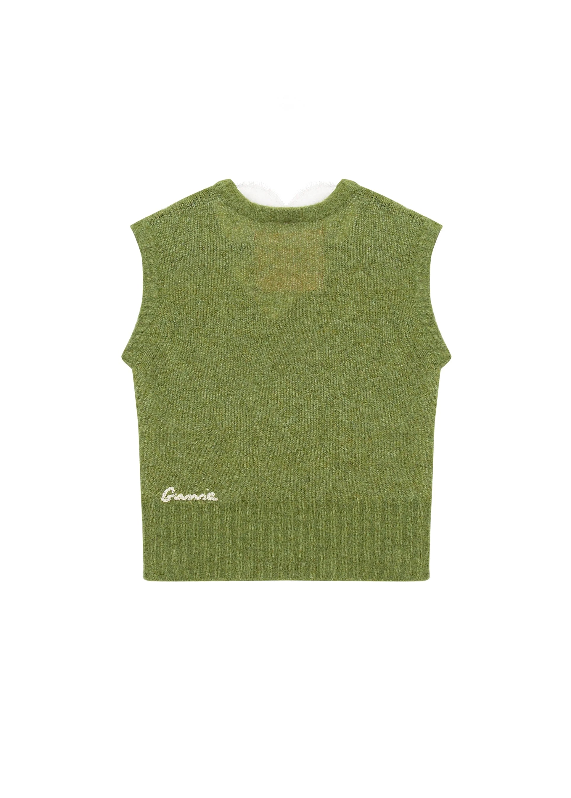 Lace-trimmed vest - Green