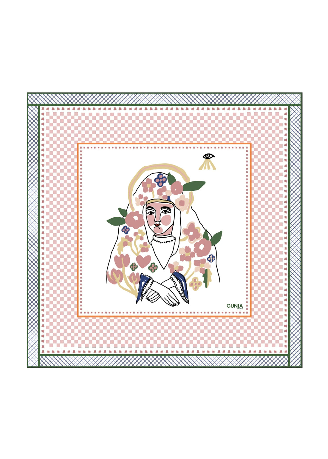 Silk headscarf with Mary, Mother of Jesus