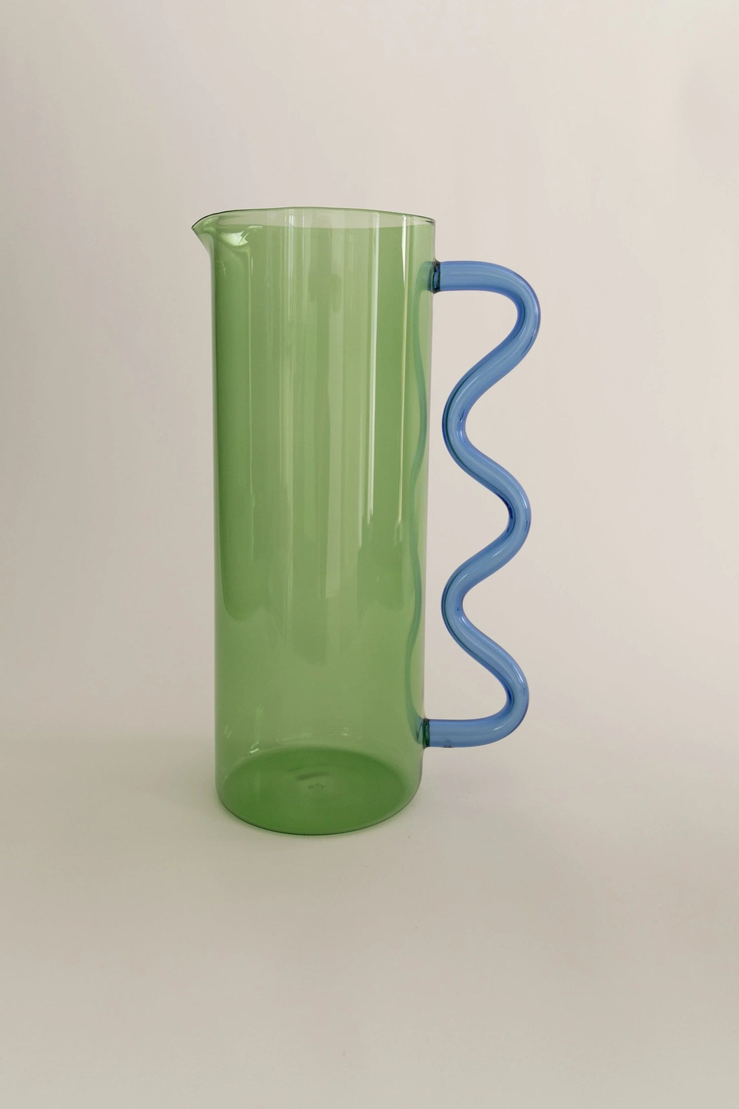 Wave pitcher - Green with blue